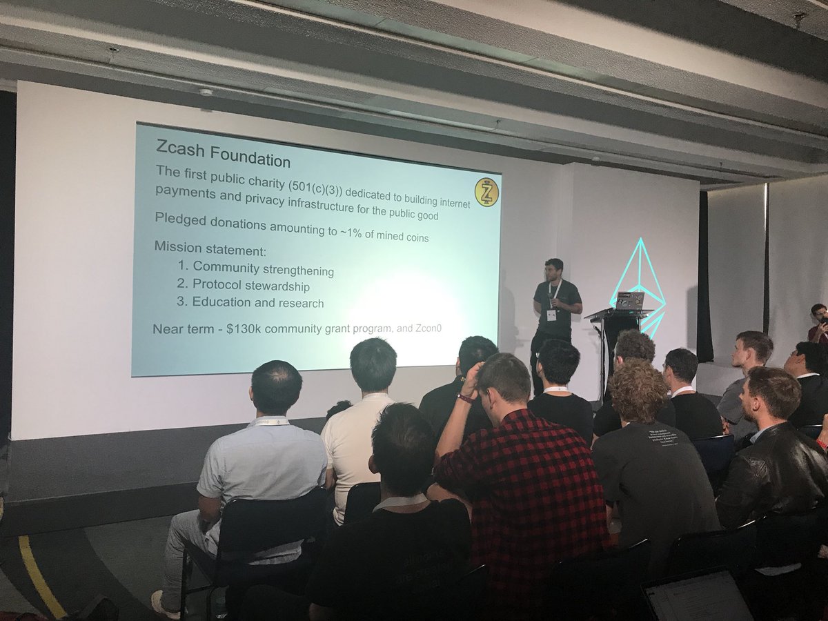 antoniehodge's tweet image. .@socrates1024  talking up the @ZcashFoundation at #devcon2017