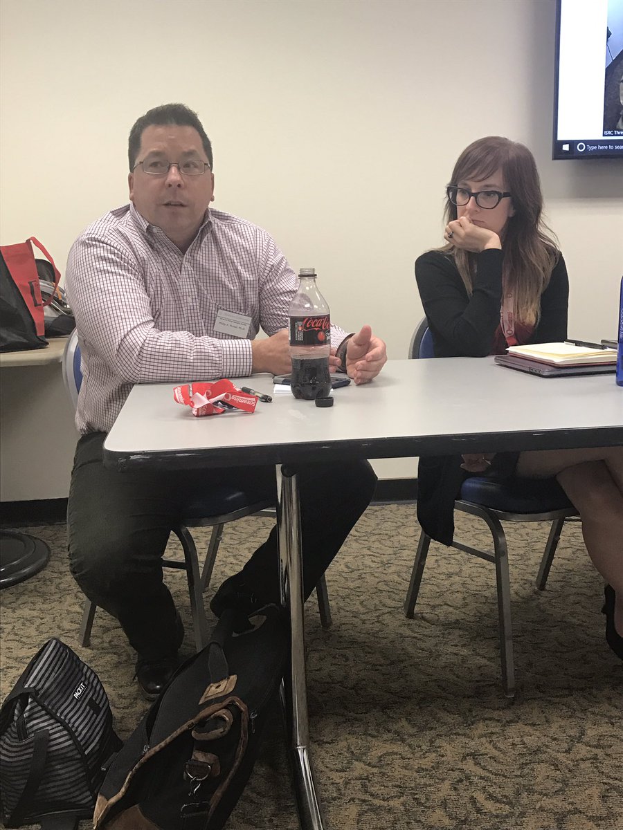 WidenerCISC's tweet photo. Dr. Rutter and Dr. Wells discussing suggested conferences. #CISC2k17 https://t.co/RFjP2BjTTq