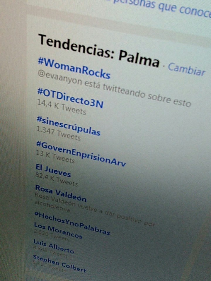 jjbuendia's tweet photo. Enhorabuena a la organización de #WomanRocks, según he visto el evento ha sido un éxito!! 👏👏 #TrendingTopic en #Palma! 👏 #FF para vosotras 😘 https://t.co/6RLmewpzV3