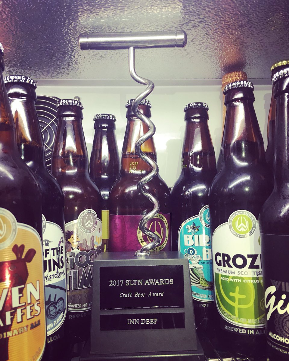 InnDeepBar's tweet photo. Thank you so much to @TheSLTN for this award last night! Amy, Hamish & Sandy #craftbeernotcrapbeer #sltn #bawdeep #glasgowbeer #winning https://t.co/oBK7B2IJGw