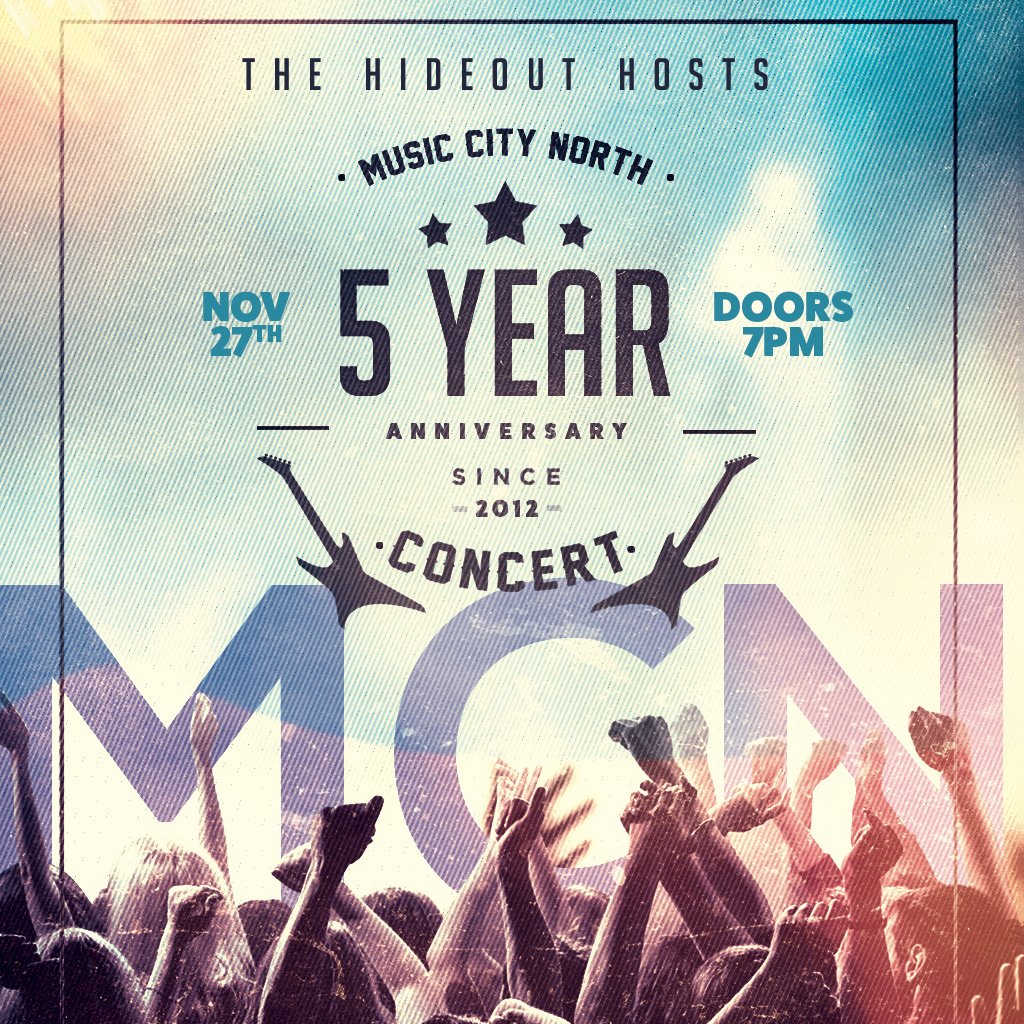 Mark your calendar! Nov 27 @hideouttorontoMCN's 5 year anniversary w/ <a href="/running_violet/">Running Violet</a> @mrjrmrjr <a href="/BigOtterCreek/">Big Otter Creek</a> @thecmacker &amp; more 
5 YEARS!