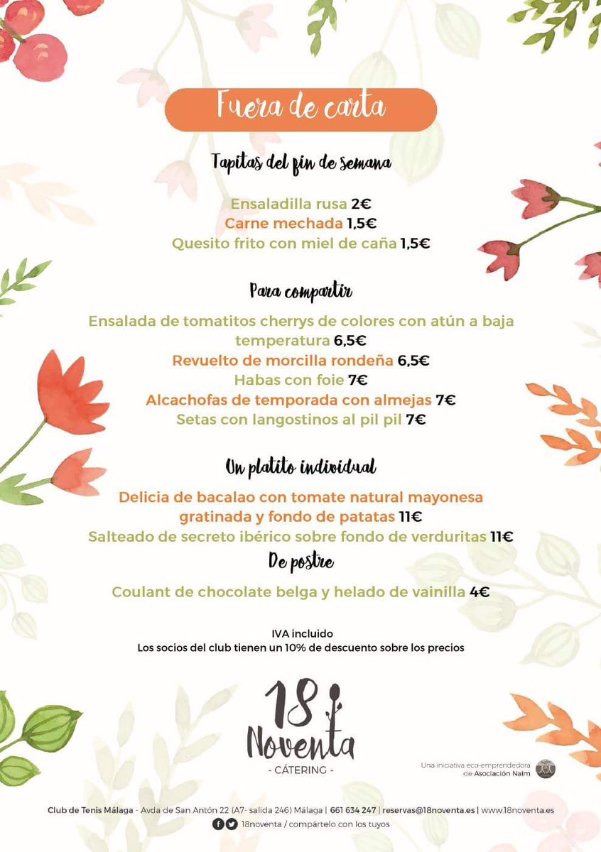 18noventa's tweet photo. Pues eso, que nos gusta inventarnos cosas para que disfrutes los fines de semana... No olvides reservar #saboramalaga https://t.co/6AbWgCkWad