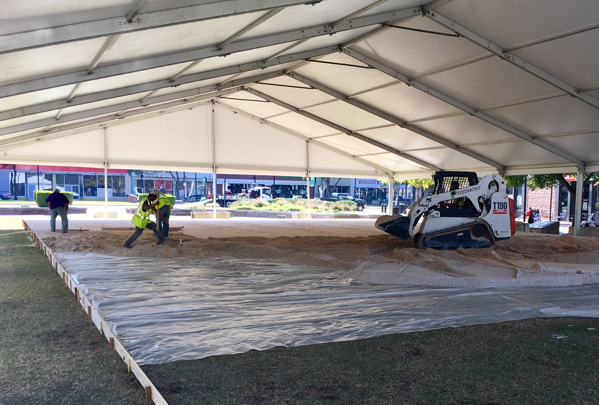 LiaFernandezTV's tweet photo. Piedmont construction is working hard to get Augusta on Ice up and running come November 17th!☃️ https://t.co/tuyGCpgeKN