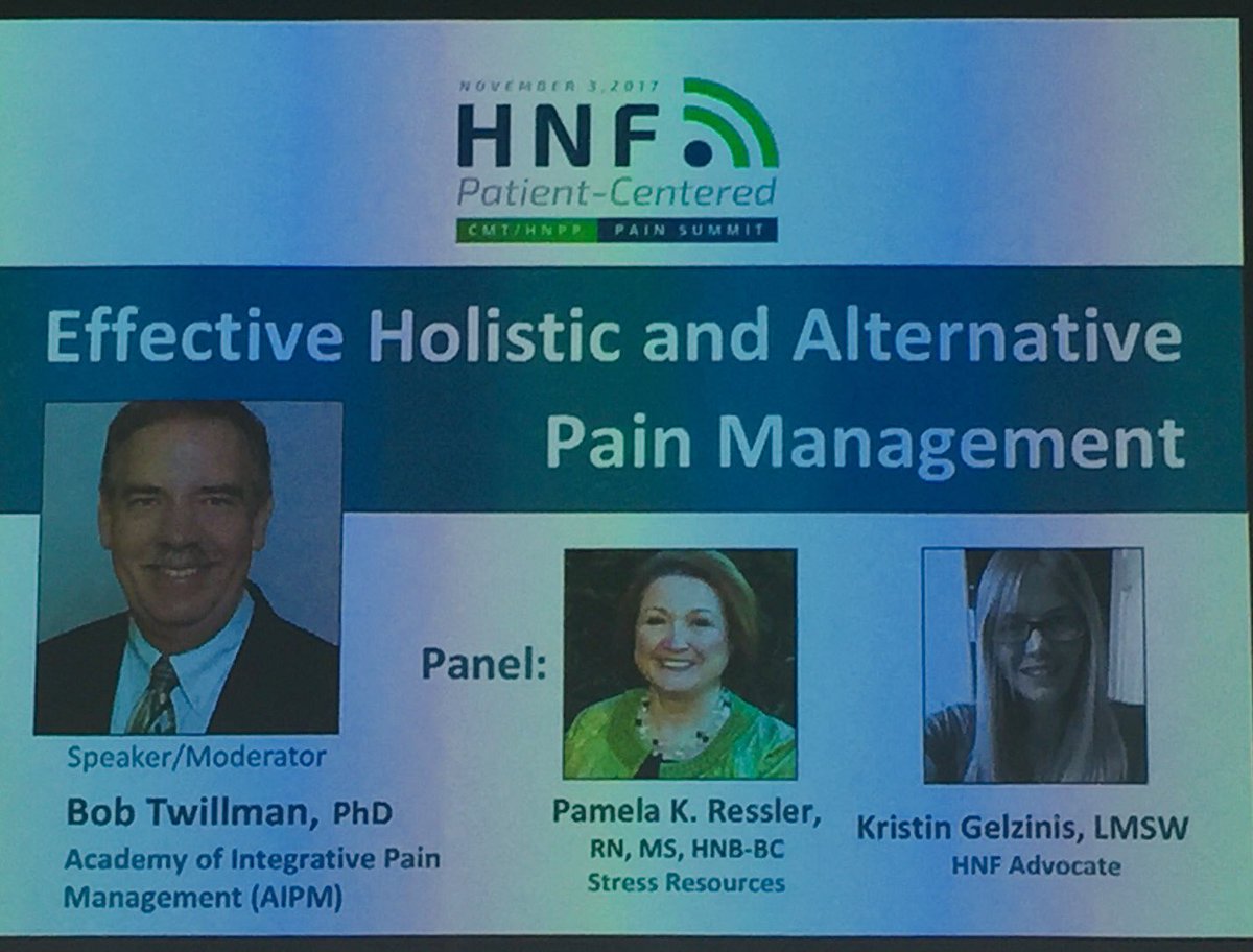 CMTNeuropathy's tweet photo. #holisticandalternative pain management. #HNFsummit https://t.co/XKBA4P5qpD