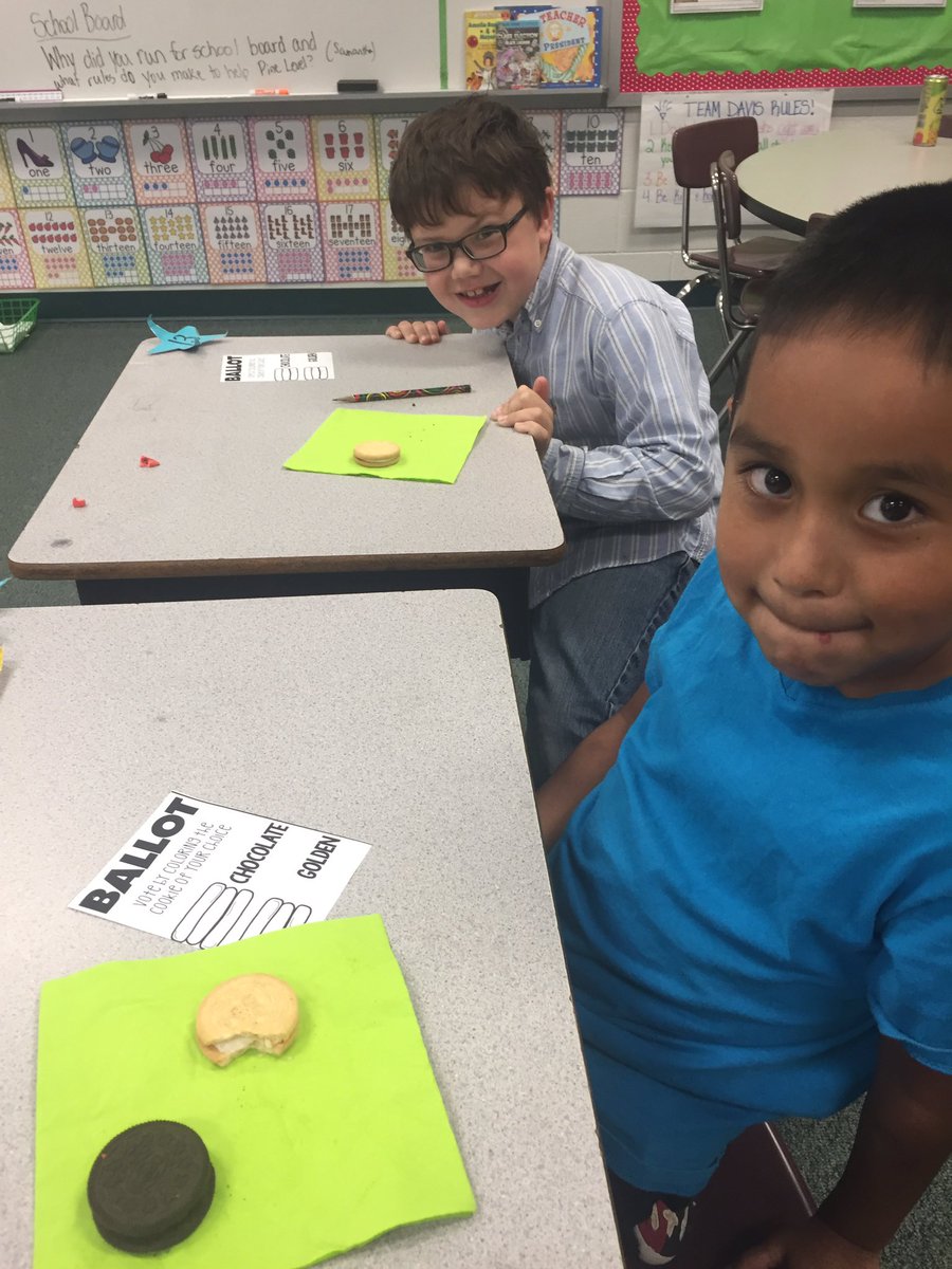 Finishing up our government unit with an election of our own! Which Oreo would you choose- chocolate or vanilla? #Ple2nd #elections #kidsdeserveit #joco2020