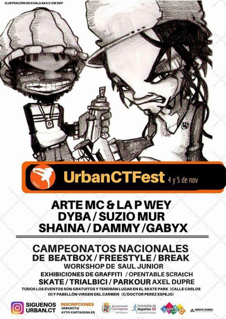 PingaElFonk_KCF's tweet photo. Mañana #UrbanCtFest con @artemc @lapwey @dybamc @suziomur @LittleShaina @monigotesct @PSolvercf #Rap #Graff #Break #Parkour #Skate #Trial https://t.co/5MDl5SLm6S
