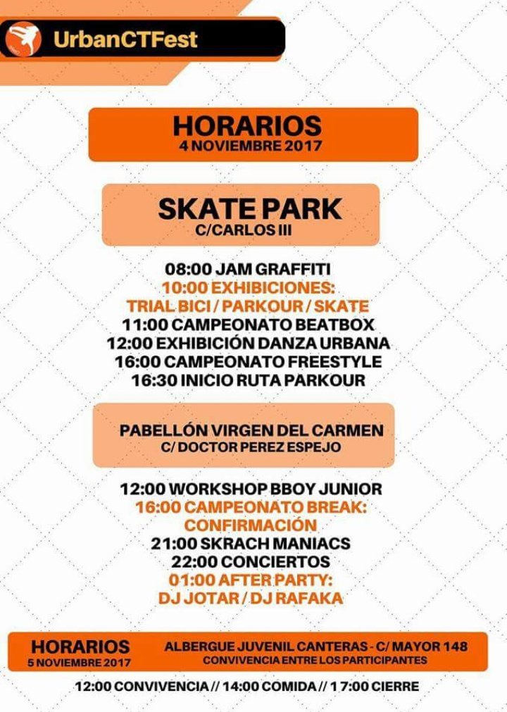 PingaElFonk_KCF's tweet photo. Mañana #UrbanCtFest con @artemc @lapwey @dybamc @suziomur @LittleShaina @monigotesct @PSolvercf #Rap #Graff #Break #Parkour #Skate #Trial https://t.co/5MDl5SLm6S