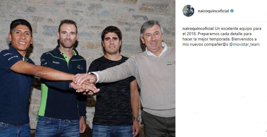 ¡Todos para uno! El gran mensaje de Nairo junto a Valverde, Landa y Unzué. ¡Se viene la temporada 2018 para el Movistar!