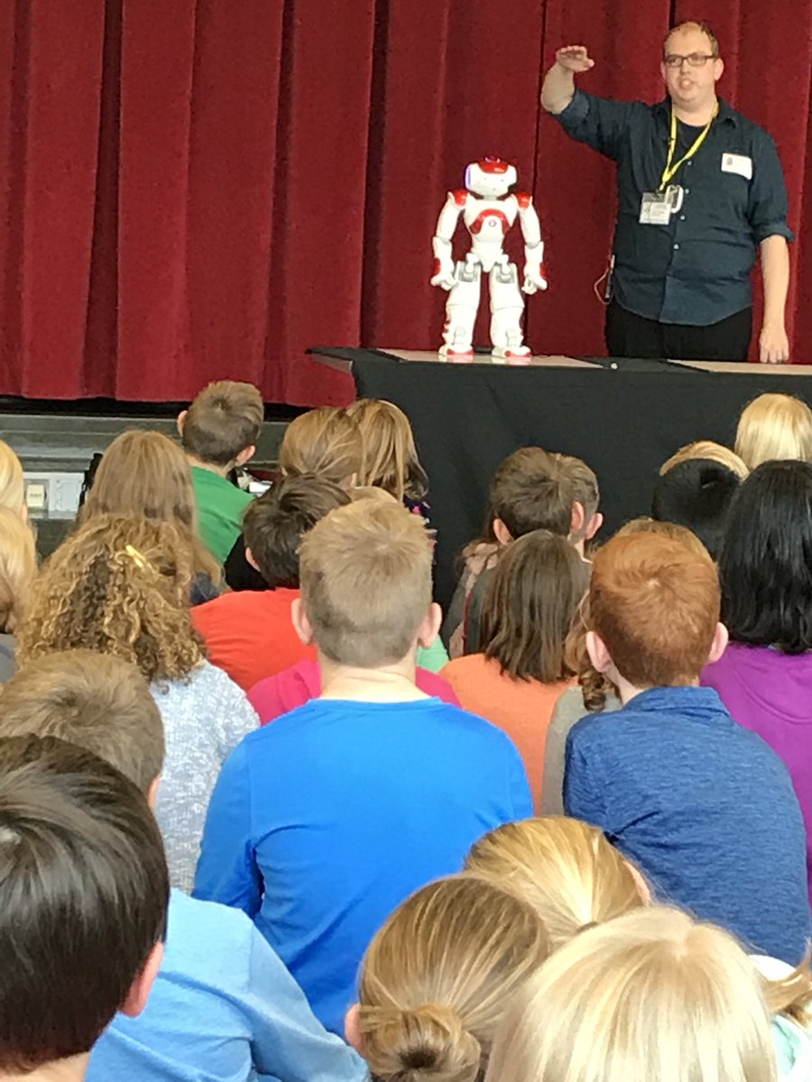 Great science assembly today on robotics!  Started with very simple robots and ended with flying robots and even one dancing Gangnam Style!