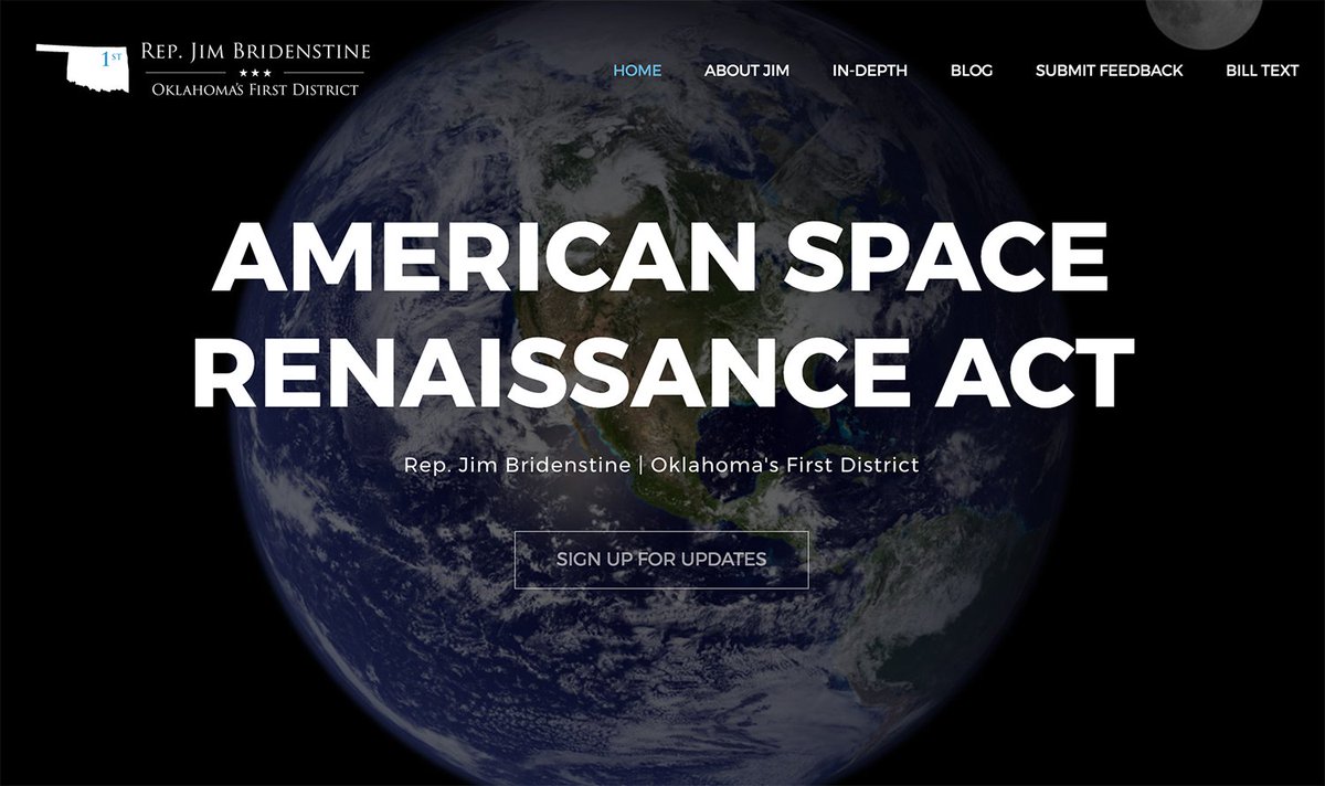 73/ He’s introduced the “American Space Renaissance Act.”  http://bit.ly/23yyRnJ 