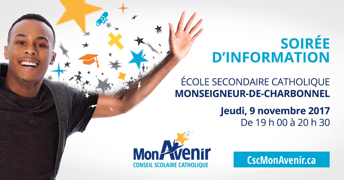 cscmonavenir's tweet photo. Venez visiter l'ÉSC Monseigneur-de-Charbonnel de Toronto le jeudi 9 novembre lors de leur soirée d'information! https://t.co/Am1pqnkL8i https://t.co/Kw8Q9rCryM