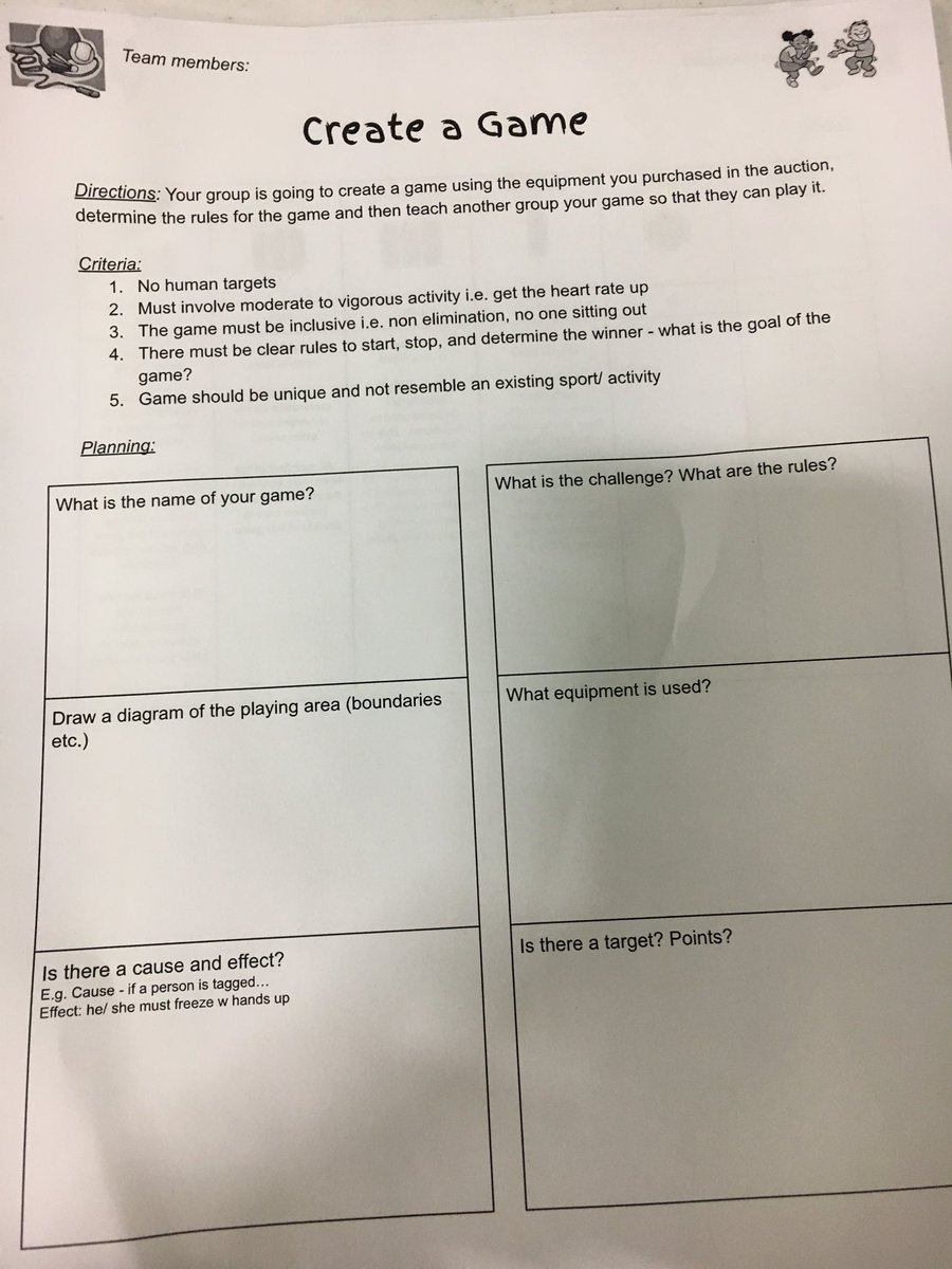 LovePhyEd's tweet photo. All set for auction in Outdoor &amp; Adventure. 5 mins to earn 💰, then bid on equipment (incl. secret items) to use to create a game #Physed https://t.co/fv4zMoL0BN