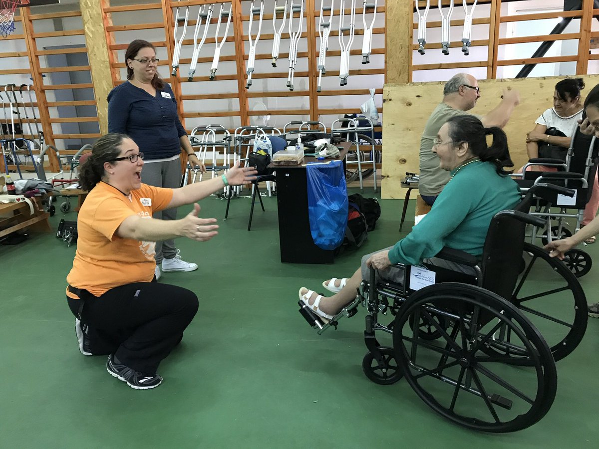 andreaDPT's tweet photo. @DrMeganHoseyPhD Hugs are always good motivation in therapy! Everywhere in the world 🌎 #wheelsfortheworld #ICURehab https://t.co/BQhHz6lsRF