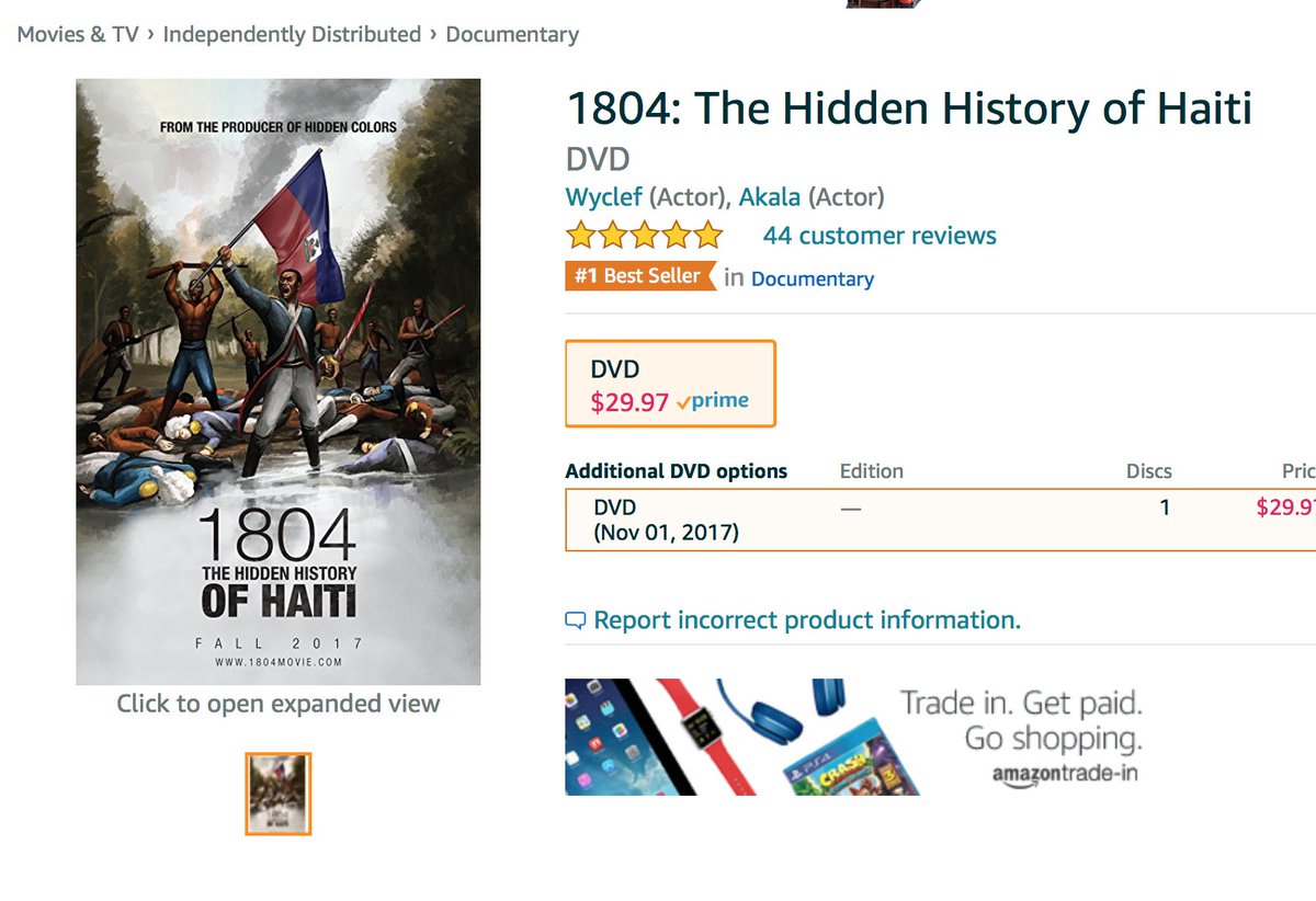 tariqnasheed's tweet photo. Not only is 1804 the number one selling documentary on Amazon right now, its also on the top 20 best sellers list for ALL movies right now https://t.co/iShFEfvRi6