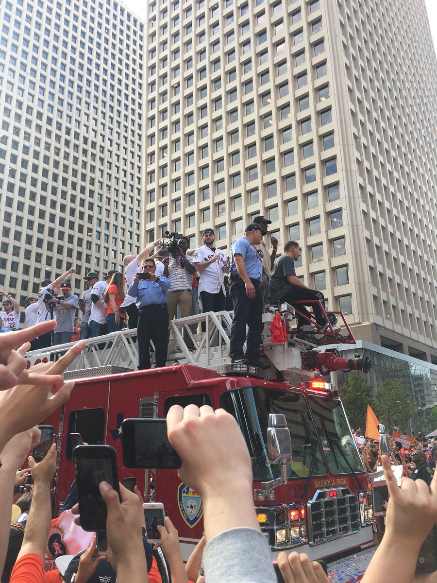 REVIVEdev's tweet photo. Our crew had a blast celebrating the World Champion Houston @astros today! We are so proud of our team and this city. #HOUSTONSTRONG https://t.co/4jD1puHOB4
