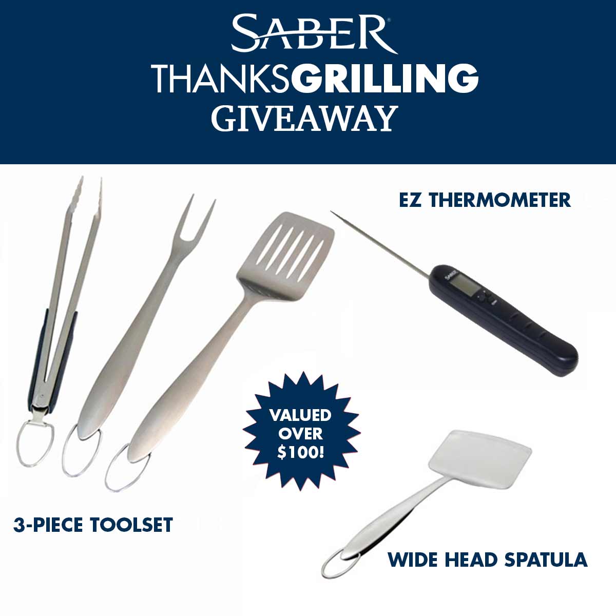 Enter the SABER #Thanksgrilling Giveaway for a chance to win this accessories set, valued at over $100! Enter here: gvwy.io/agmg598