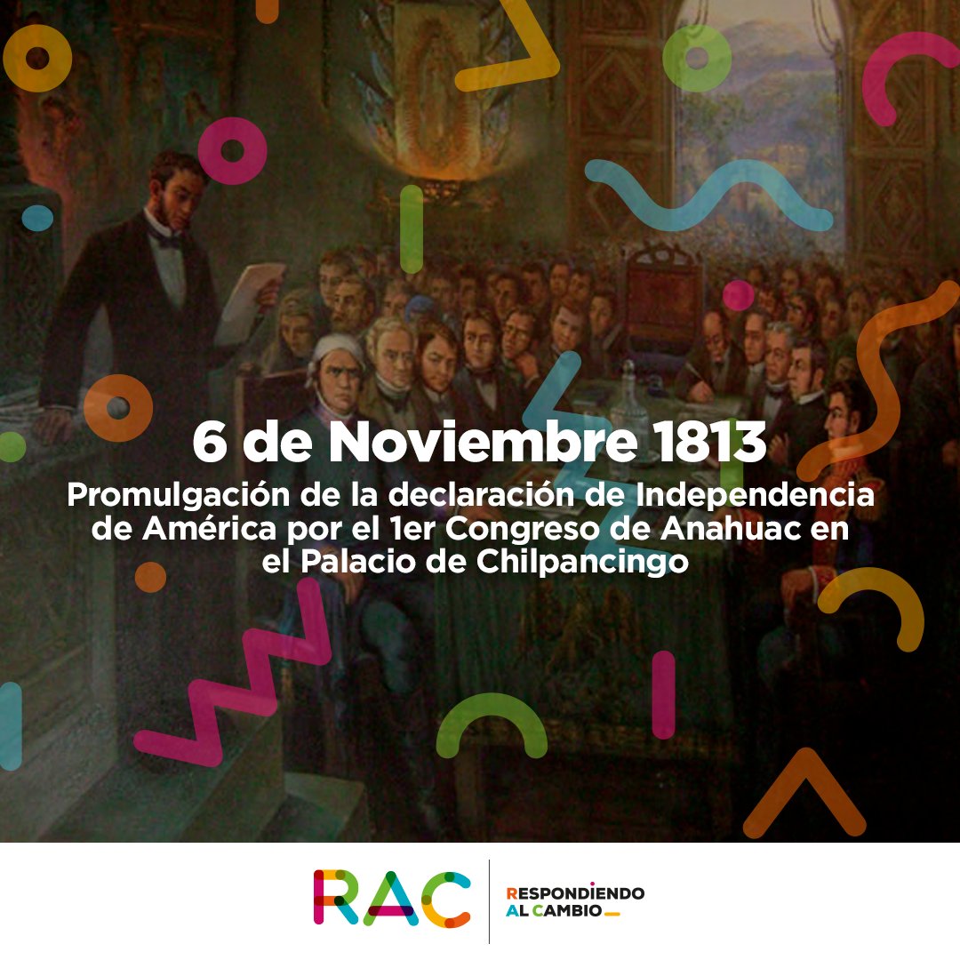 RACGuerrero's tweet photo. Con cede en #Chilpancingo se firma el acta que daría libertad a México de la Monarquía española en 1813. https://t.co/pZpkbNUHGl
