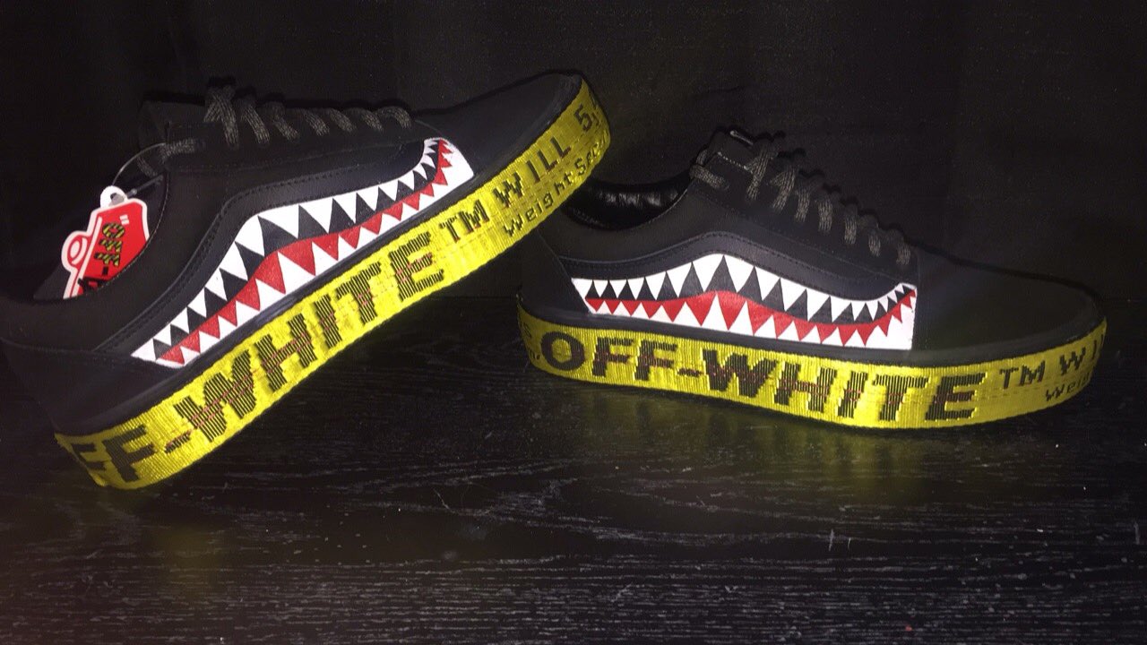 x on Twitter: "VANS x BAPE x OFF-WHITE Designed by x #vans #OFFWHITE #customs https://t.co/7kd7zaL5v4" / Twitter