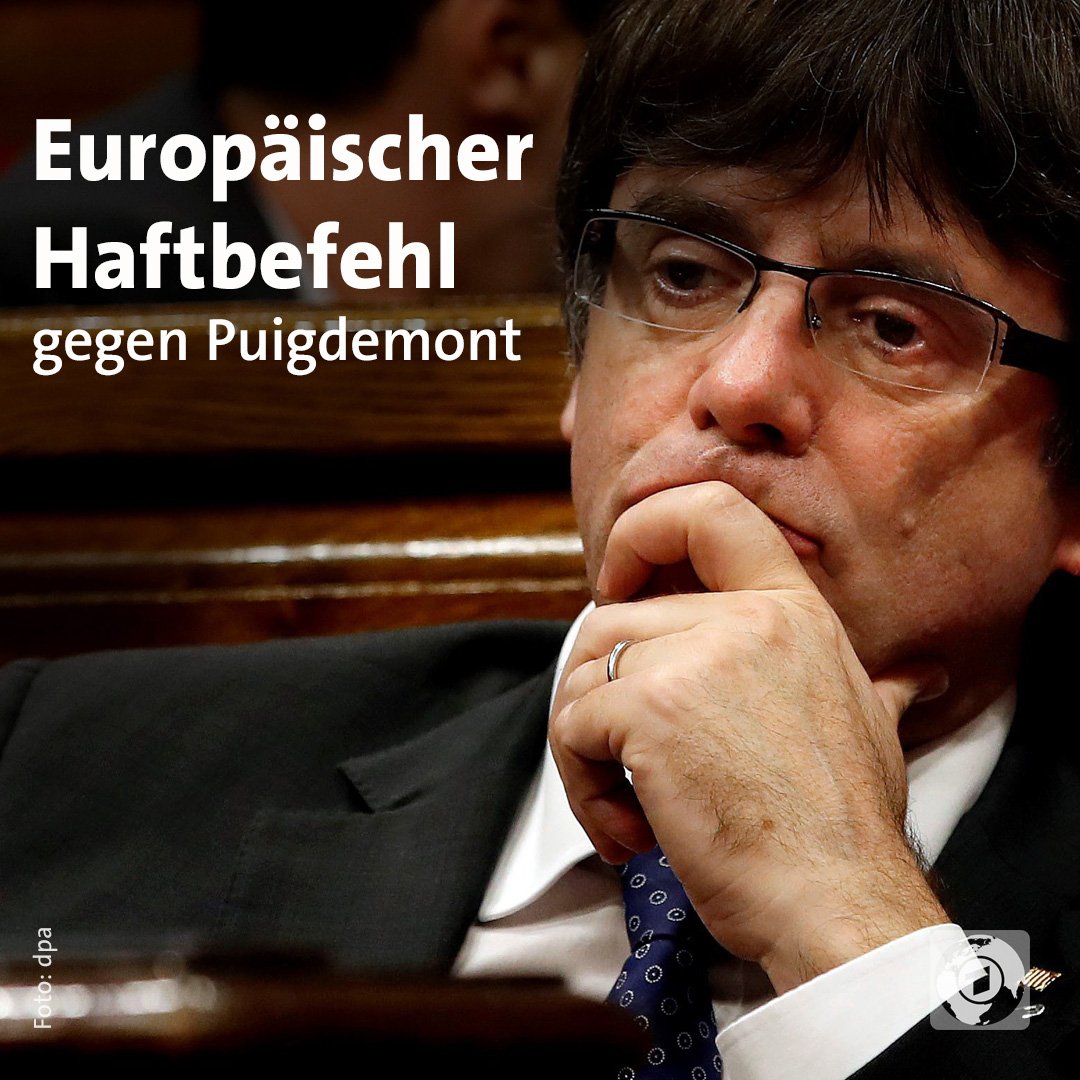 tagesschau's tweet photo. Spanischer Staatsgerichtshof erlässt Europäischen Haftbefehl gegen abgesetzten katalanischen Regionalpräsidenten #Puigdemont. https://t.co/U1XUmay7xB