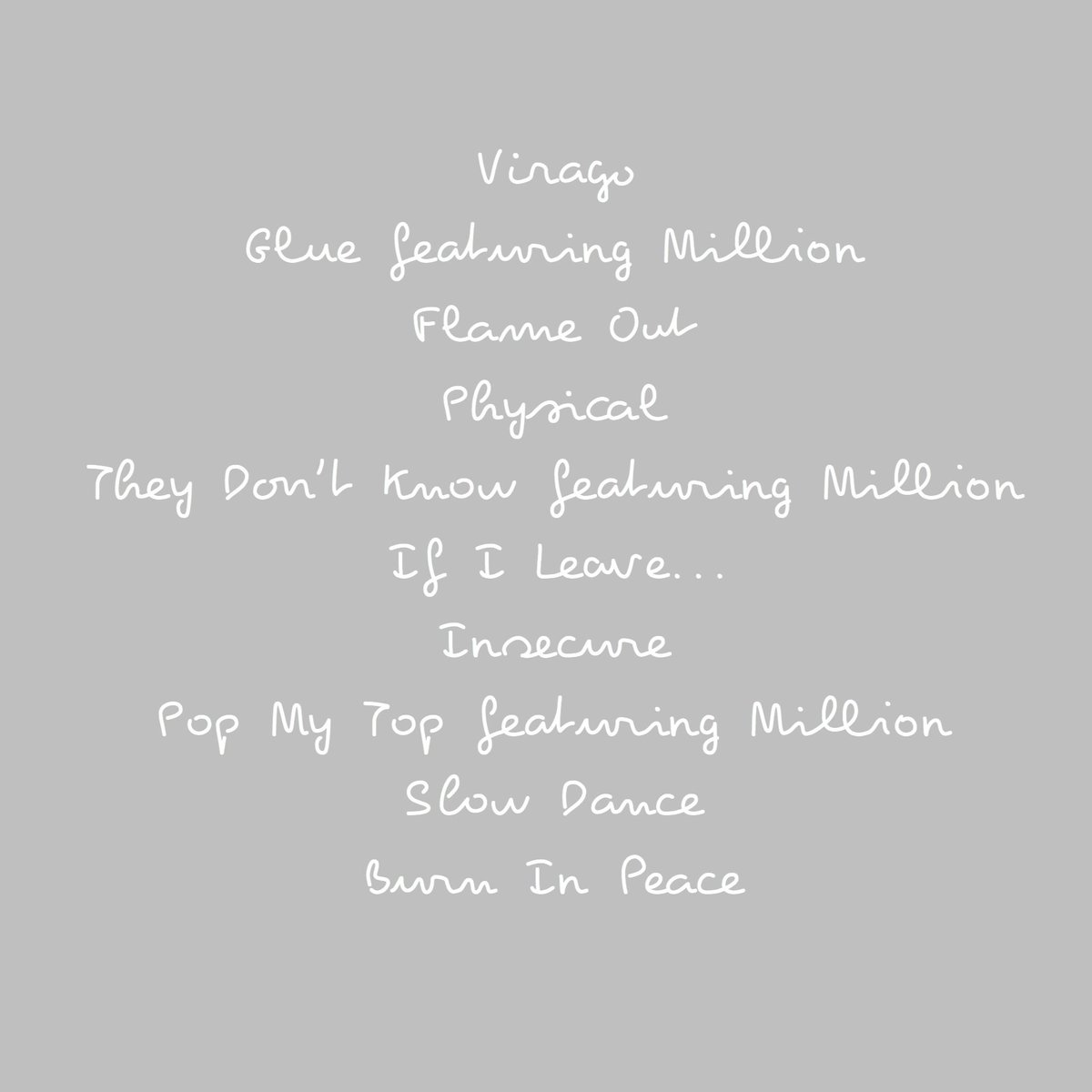 DIAMOND112816's tweet photo. Here's the official tracklist...I had so much fun making this record. "VIRAGO" hits stores 11/14! 💋 https://t.co/CZygyb6u3O