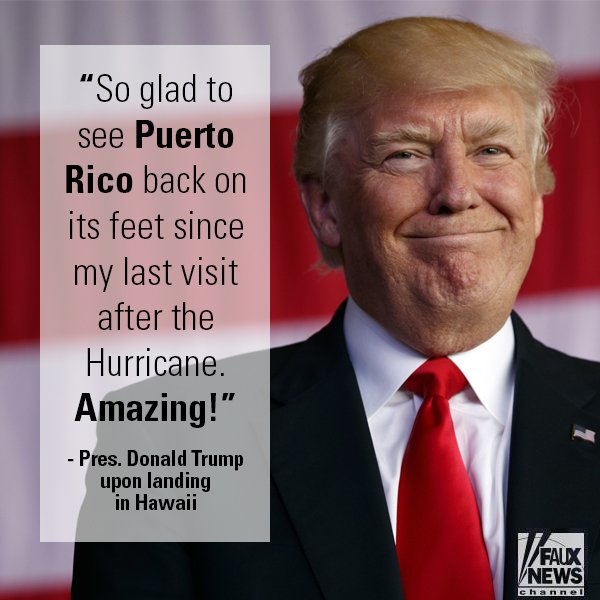 marktacazon's tweet photo. Welcome to West Puerto Rico Mr. President! 😂😂😂 #America #Murica #FauxNews #DonaldTrump #Hawaii https://t.co/bIapqButZ1