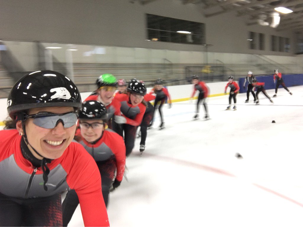 GraceWBoyd's tweet photo. #TeamNunavut skating fast and turning left like the camps they are! #speedskating #coachlife https://t.co/amvAgmJA2i