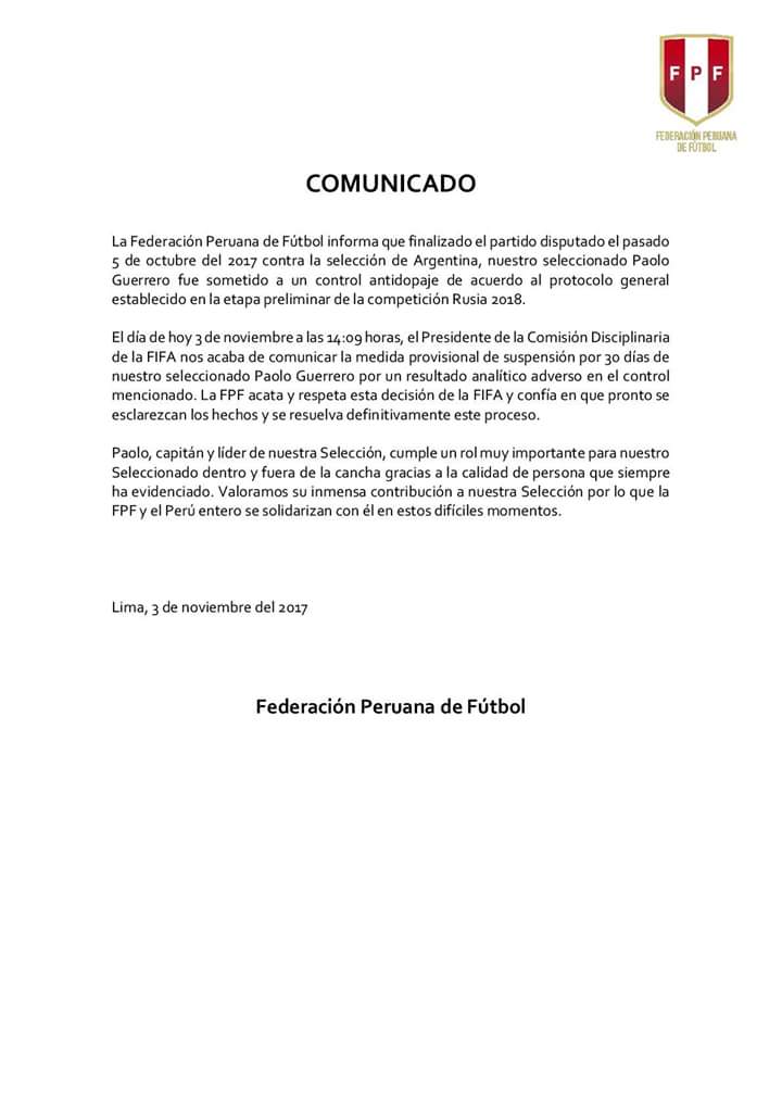 acto1revista's tweet photo. Comunicado FPF https://t.co/naYmWuAsyq