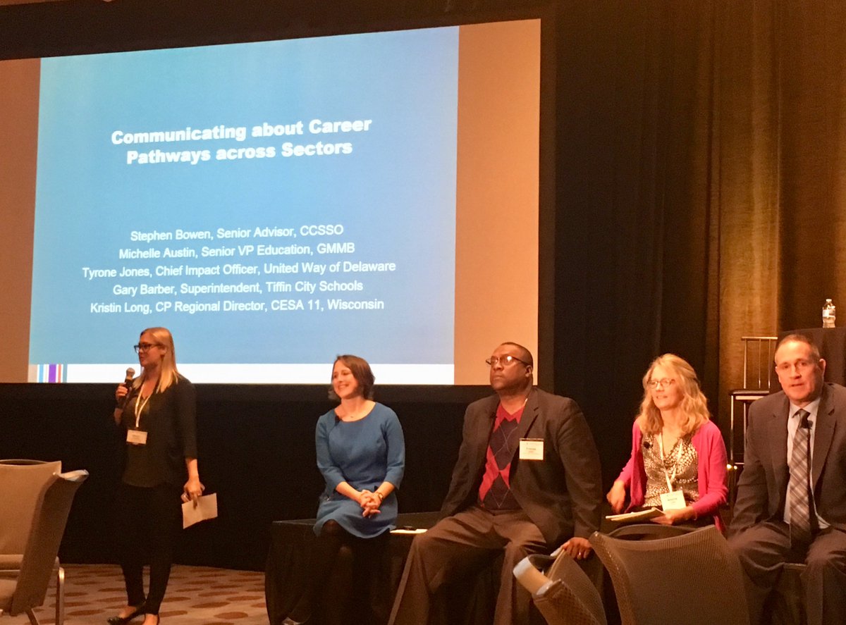 gmmb_edu's tweet photo. Our Michelle Austin joined @ccsso today to discuss how states can communicate about student career pathways #statesleading #skillsatwork https://t.co/HZDnFLSySz
