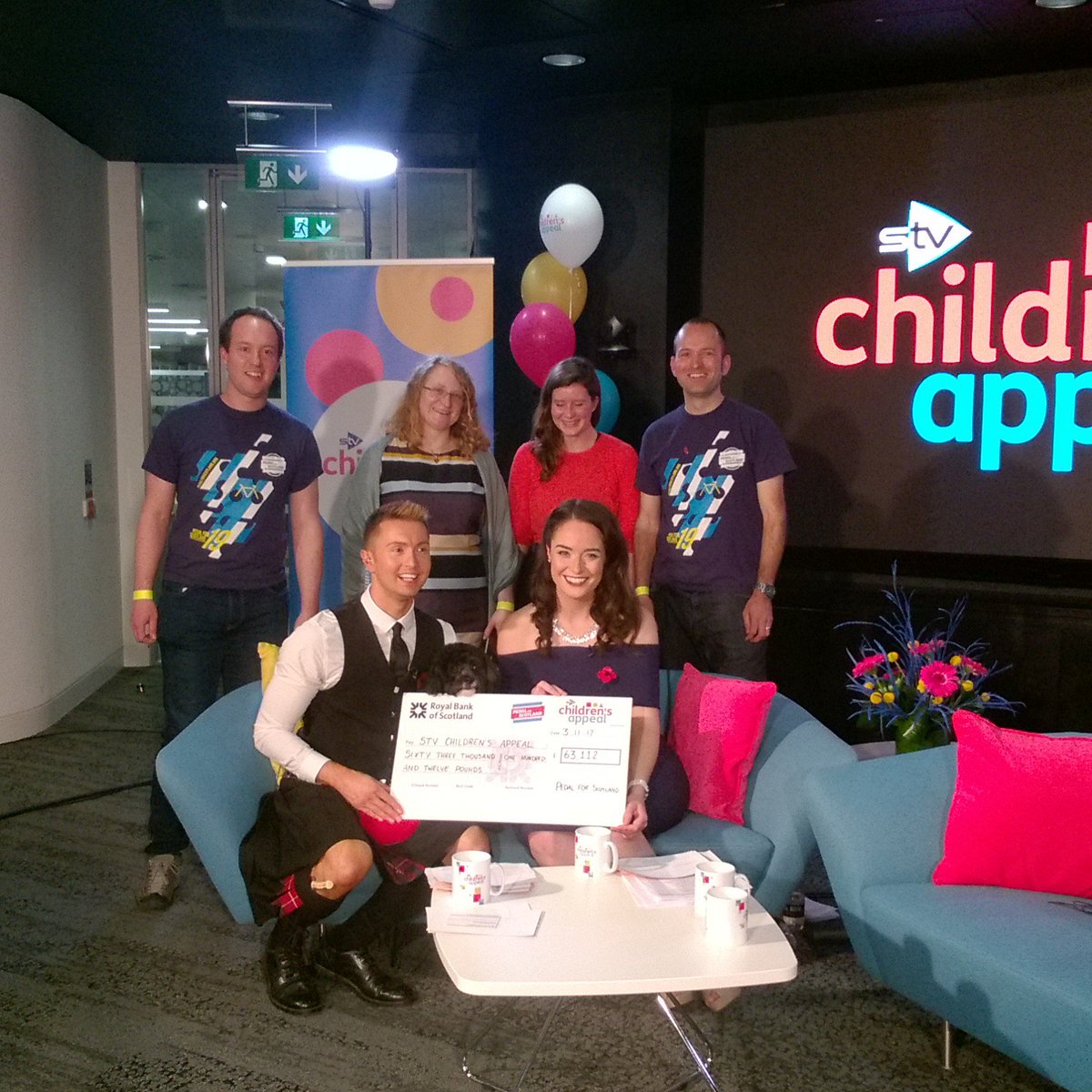 PedalScotland's tweet photo. Celebrating with @SeanBattySTV @jenniferreoch &amp; @SustransScot  #STVAppeal #PFS2017 https://t.co/VC7erEOIUo