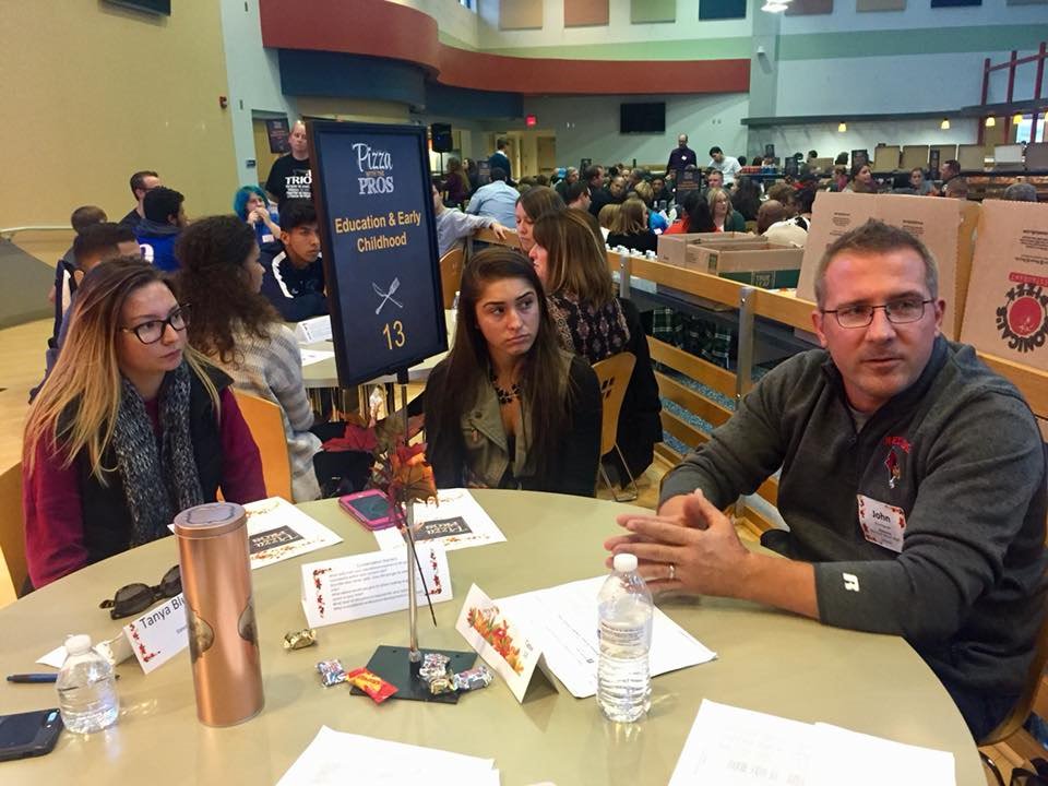 Teacher of the Year Finalist &amp; <a href="/Heartland_CC/">Heartland Community College</a> Distinguished Alumni Award recipient John Bierbaum .<a href="/NormalWestHigh/">Normal West High</a> joined us for Pizzaw/Pros.