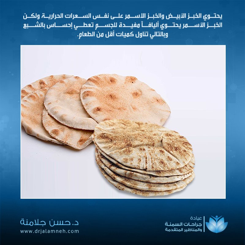 السعرات الحرارية في الخبز الابيض والاسمر