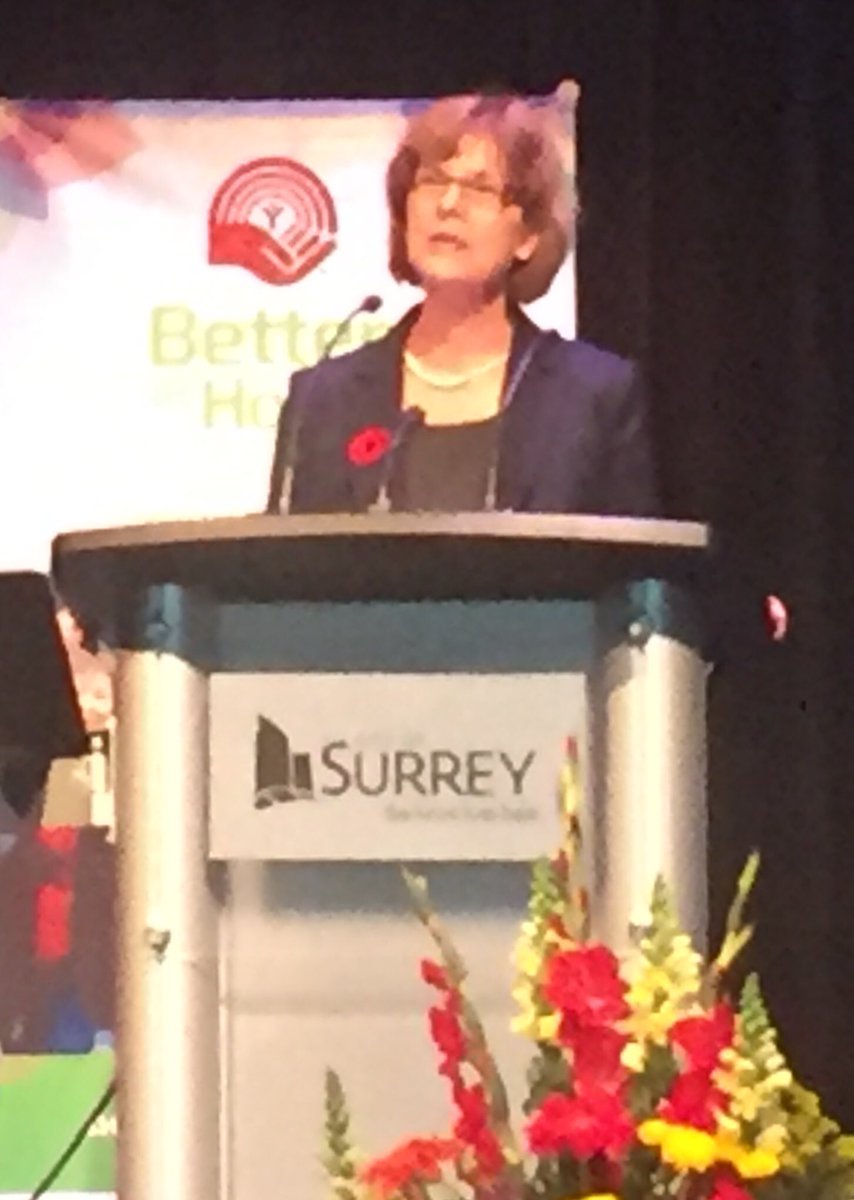 consult_ken's tweet photo. Closing remarks from Isobel Mackenzie @SrsAdvocateBC #SummitOnAging2017 75% of BC seniors over 85 live at home & need CBSS services https://t.co/D631hHzvSF