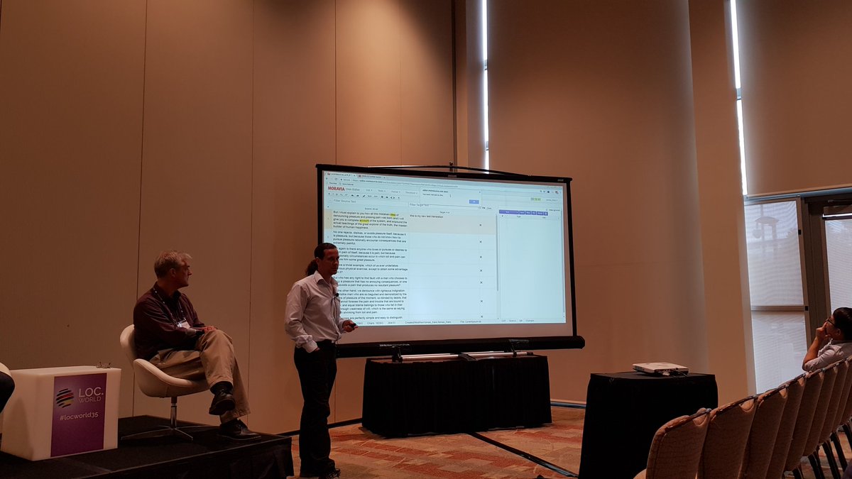 Tomas Franc of <a href="/Moravia/">RWS Moravia</a> shows off  customization of <a href="/memsource/">memsource cloud</a> Web Editor. #LocWorld35