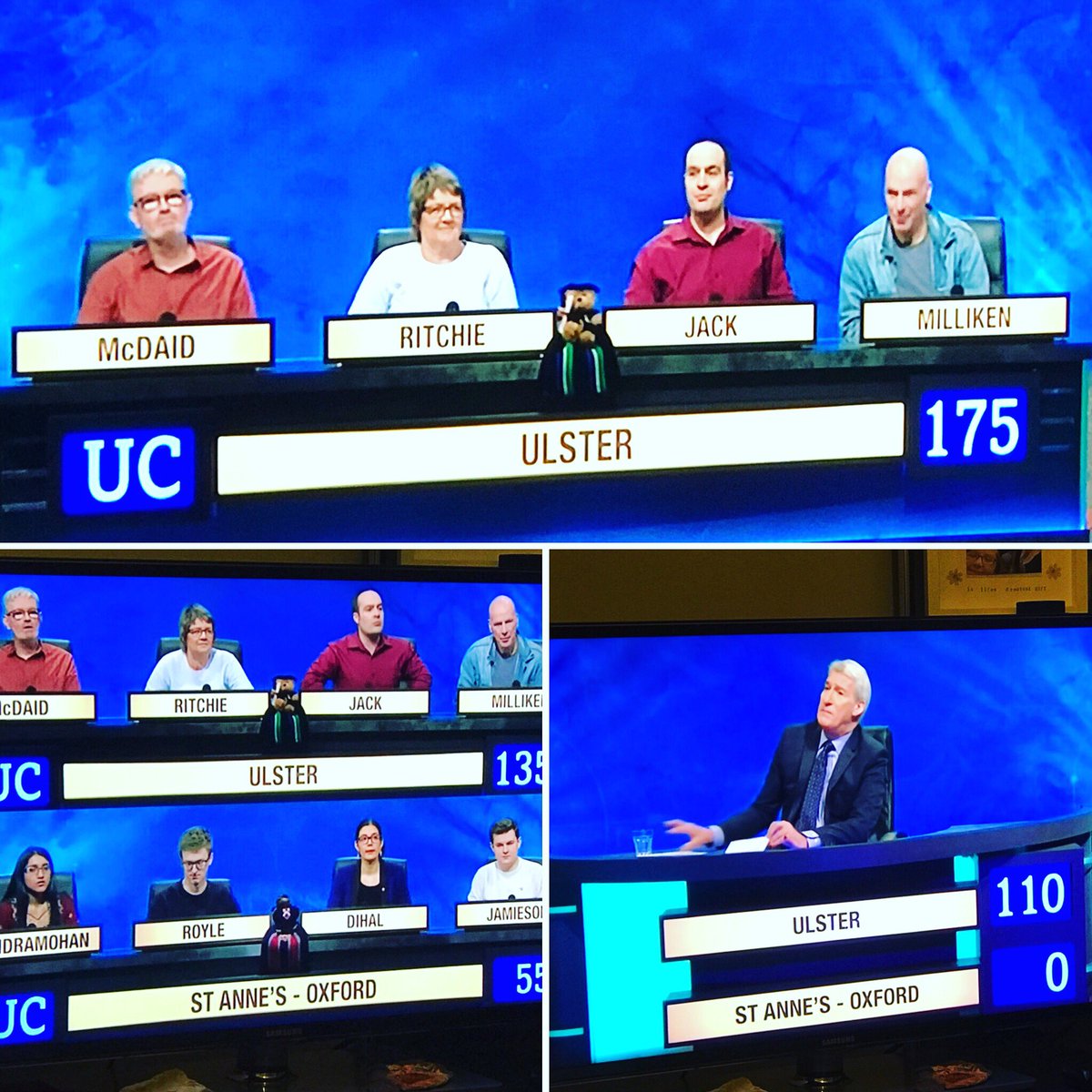 karolyngaston's tweet photo. Wow! #EdSheeran #Corbyn #FFlintoff #JRedknapp #TheOsbournes #LGallagher all watching @UlsterUni win on celeb @C4Gogglebox #Gogglebox ๐#SUTC https://t.co/yvKbubU8od
