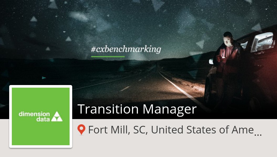 RHworkhandle's tweet photo. New #job opening at #DimensionData in #FortMillSCUnitedStatesofAmerica! #Transition #Manager https://t.co/r6x5f9CyhS https://t.co/cPNWxViQ3D