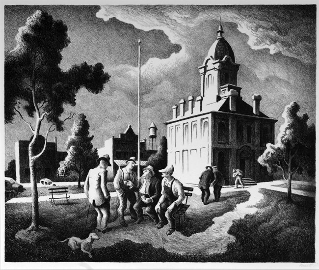RSG_DesignTeam's tweet photo. Flashback to 1973 when this Thomas Hart Benton lithograph was printed! "County Politics" #FlashbackFriday #art #artwork https://t.co/uyVxvmQLpb