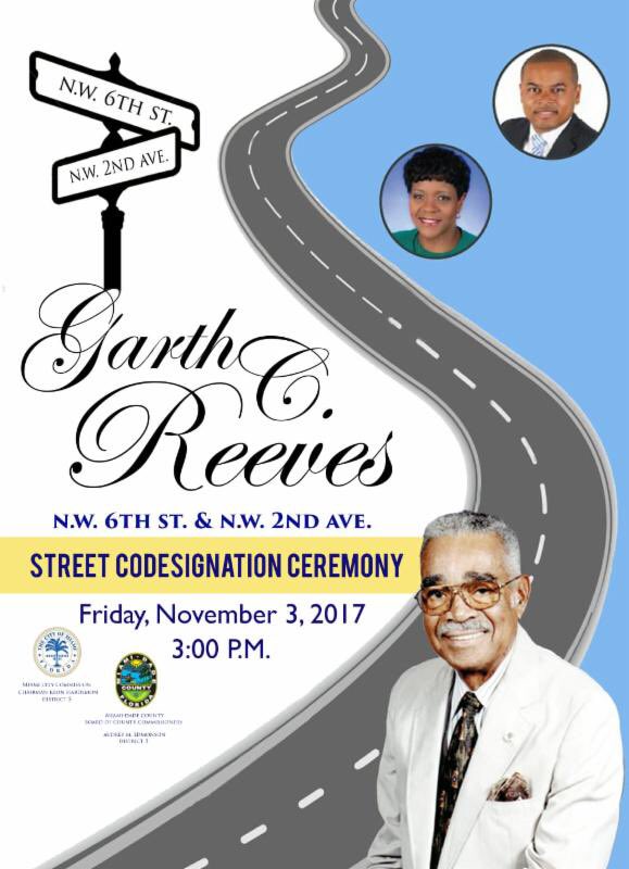 OurBlackMiami's tweet photo. Congrats to #GarthReeves @TheMiamiTimes on his Street Naming Ceremony in @MiamiDadeCounty @CityofMiami #Overtown #FoundinMiami🌴 https://t.co/HAiV1bXqEB