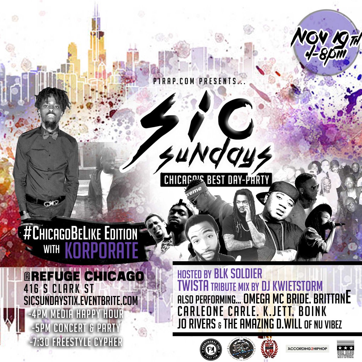 SicSundays's tweet photo. nov 19 #ChicagoBeLike w/ Korporate fb event page https://t.co/1Jb6hS17hE https://t.co/r8XQk2vicL