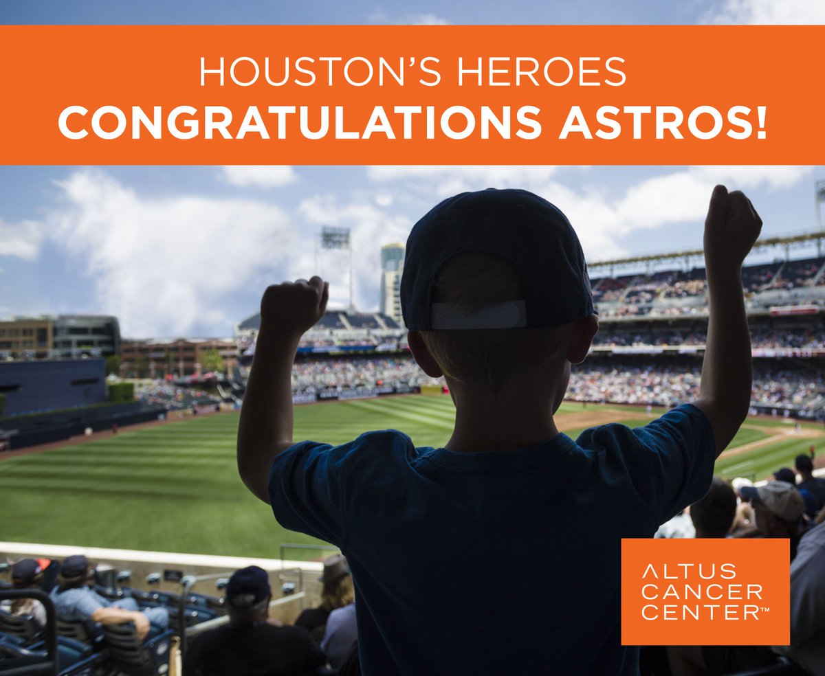 Altus_Cancer's tweet photo. Congratulations to the Houston Astros! You've #EarnedHistory and made our city proud. #HoustonStrong https://t.co/7PcR2jaFbi