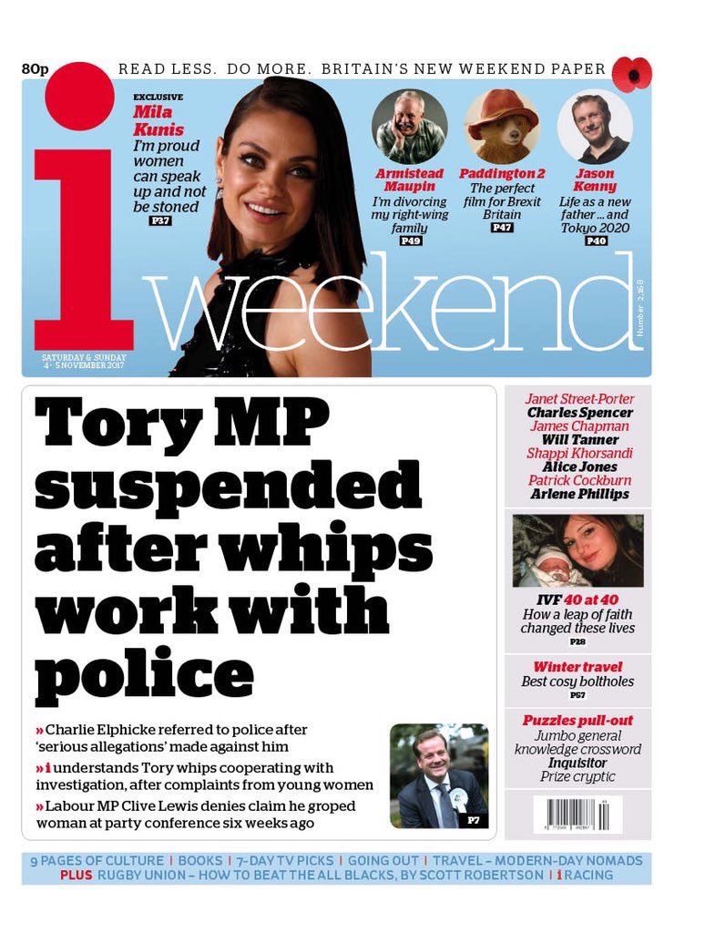 BBCNews's tweet photo. Saturday's i (second edition)
"Tory MP suspended after whips work with police"
#tomorrowspaperstoday
#bbcpapers
(via @hendopolis) https://t.co/JPcmS1jOcN