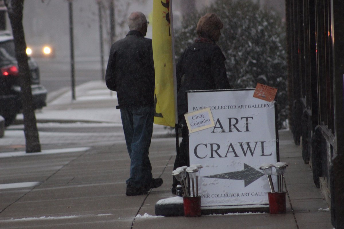 Not exactly the most ideal conditions for the last <a href="/ArtCrawlStCloud/">Art Crawl St. Cloud</a> of the year in downtown St. Cloud, but it's not stopping these folks.