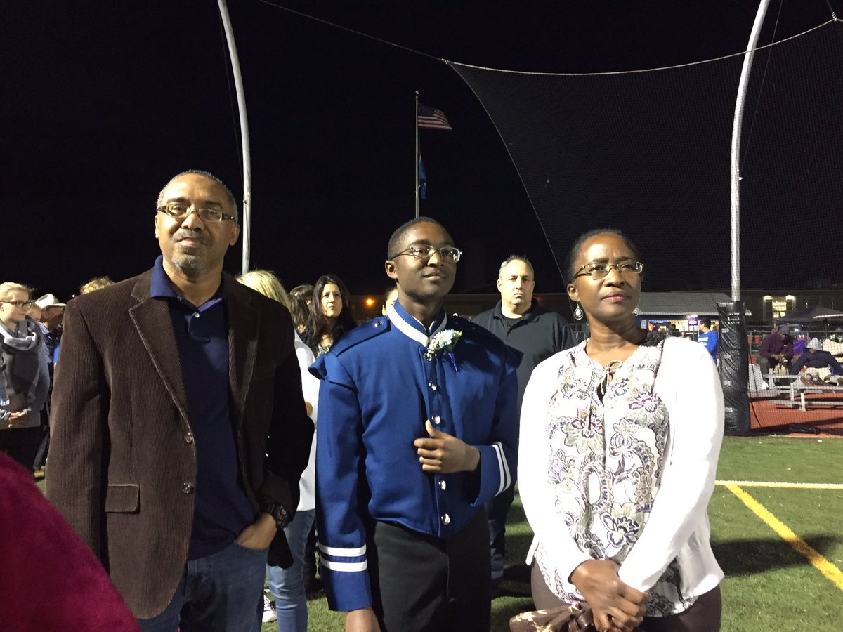 TheRamPageHHS's tweet photo. Senior Phillip O'Reggio waiting to be escorted out by his parents for the marching band's Senior Night -KR https://t.co/dKzCc5j0hd