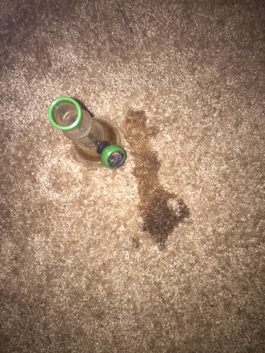 Water spill on carpet
