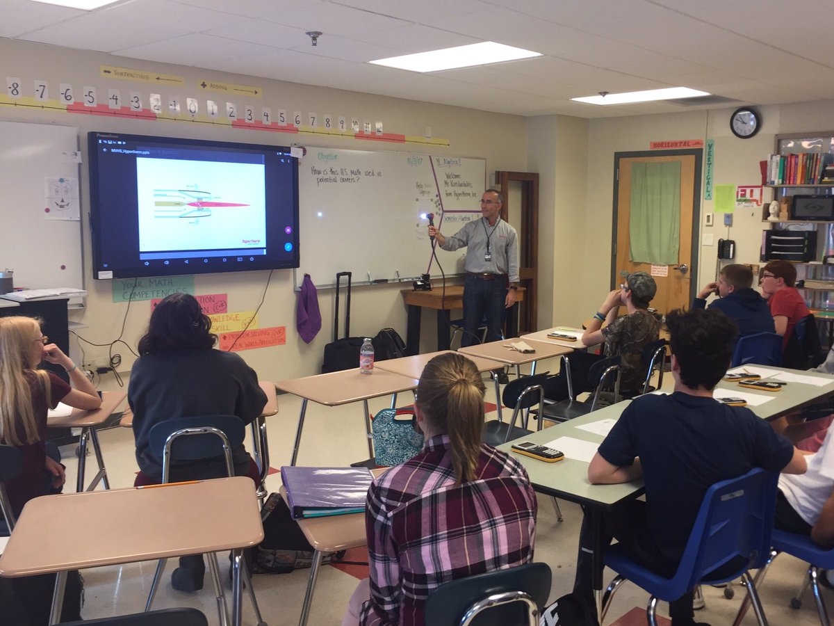 AKingMath's tweet photo. @Hypertherm visited our classroom with a plasma cutter &amp; linear regression #MTBoS #iTeachMath #Algebra #engagedstudents #realworldlearning https://t.co/A5zcdfTUvE