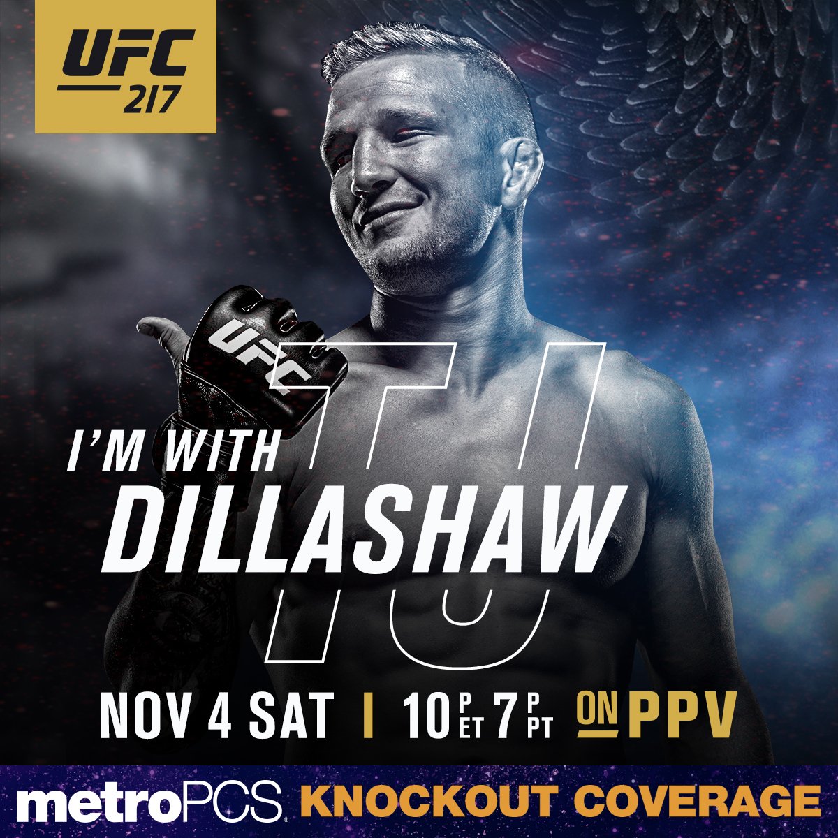 UFC (@ufc) on Twitter photo It's co-main time!
RT if you're w/ the former champ | <a href="/TJDillashaw/">TJ Dillashaw</a> | Saturday, Nov. 4 | LIVE on PPV | <a href="/MetroPCS/">Metro by T-Mobile</a> #UFC217 It's co-main time!
RT if you're w/ the former champ | <a href="/TJDillashaw/">TJ Dillashaw</a> | Saturday, Nov. 4 | LIVE on PPV | <a href="/MetroPCS/">Metro by T-Mobile</a> #UFC217