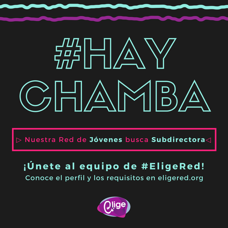 EligeRed's tweet photo. 👩🏻👩🏾 Nuestra Red de #Jóvenes sigue en busca de subdirectora. Postúlate o pasa la voz si conoces a alguien. Info: 👉🏽 https://t.co/xglwp7Pbl4 https://t.co/SnNNrQfO3y