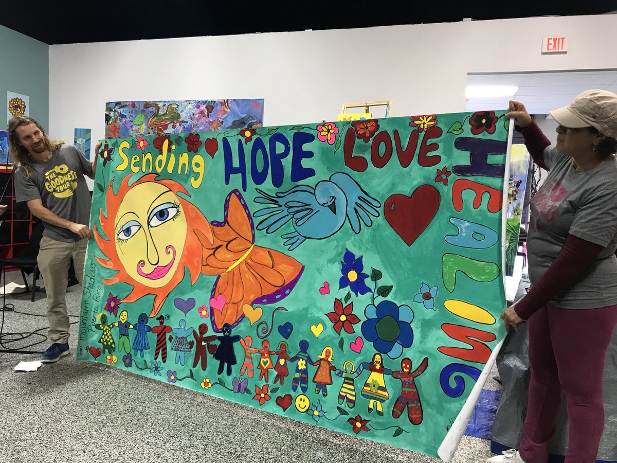 We will bring this painting created with love by our <a href="/MtnShadows/">Mountain Shadows</a> friends to Puerto Rico as we continue The Goodness Tour 2017 #hope #love