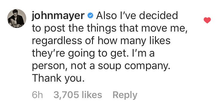 John Mayer On Twitter Let S Get One Thing Straight All Canned