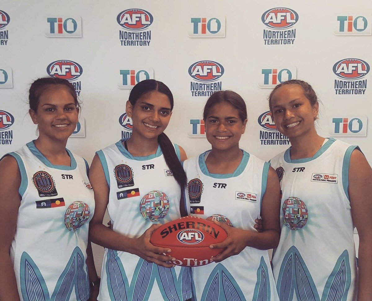 WAFCAboriginal's tweet photo. We are very proud of our Aboriginal Girls who took part in the Kirby Bentley Cup- WA Kickstart -AFL Diversity All stars now 💪🏽 #WAFooty https://t.co/6wIDftJnvK