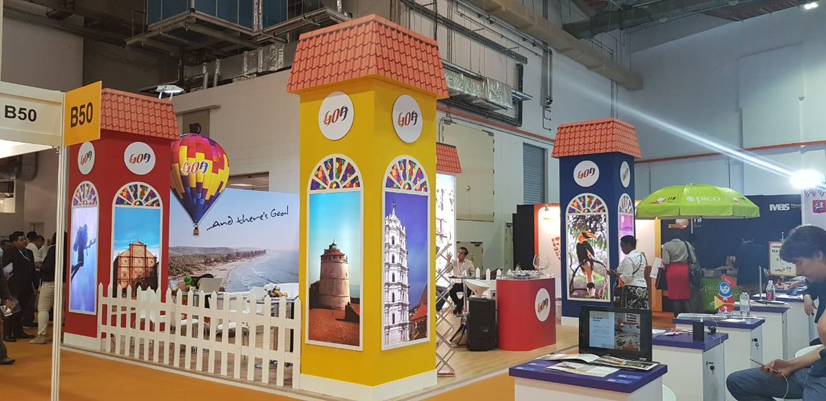 TourismGoa's tweet photo. #GoaTourism took part in #ITBAsia2017 Singapore. Goa's culture was well expressed with popular Goan folk songs and cuisine. https://t.co/8ZCu4BOtI5